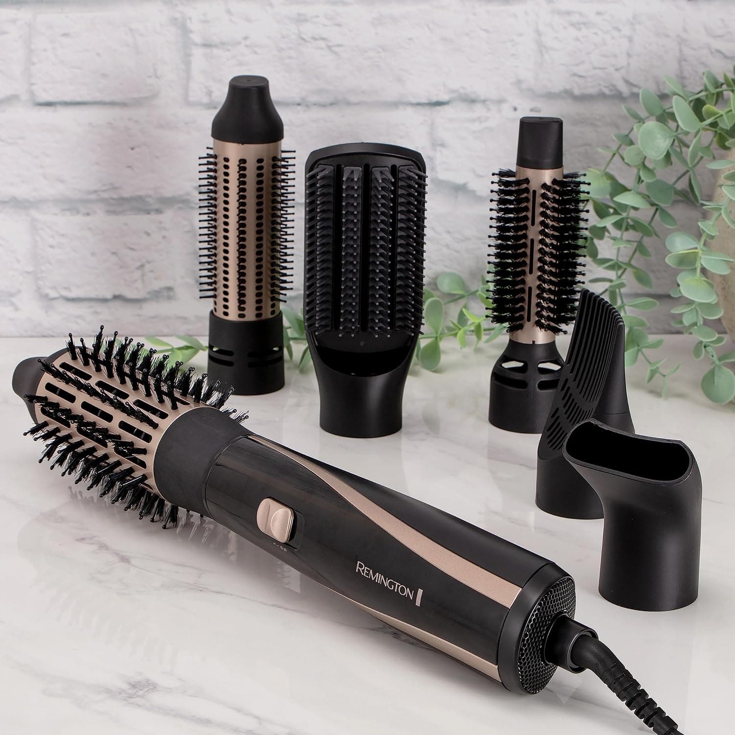 Buy Babyliss,Remington Blow & Dry Caring Air Styler Hot Brush for all hair lengths, with 6 styling attachments - 25mm, 38mm & 50mm Round Brush, Concentrator, Paddle Brush & Root Boost, Storage pouch, 1200W, AS7700 - Gadcet UK | UK | London | Scotland | Wales| Near Me | Cheap | Pay In 3 | Hair Clipper & Trimmer Accessories